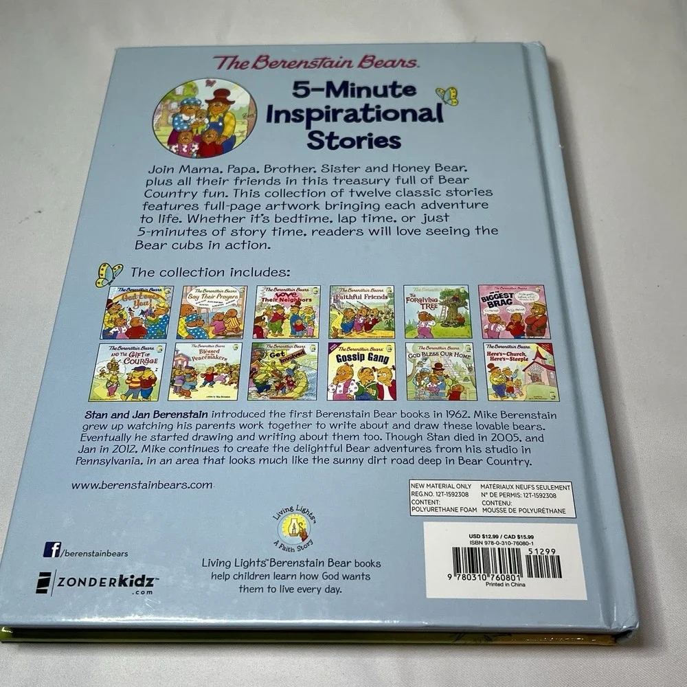 The Berenstain Bears 5-Minute Inspirational Stories:‎ Read-Along Classic VGUC